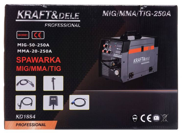 Kraft&Dele KD1884 Spawarka MIG/MAG/MMA /TIG 250A