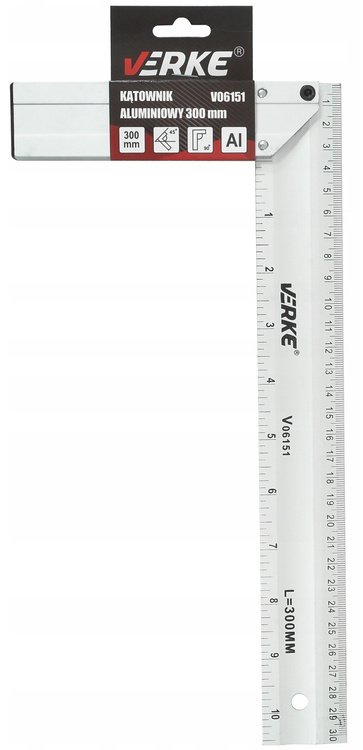 Verke V06151 Kątownik aluminiowy 300mm stolarski