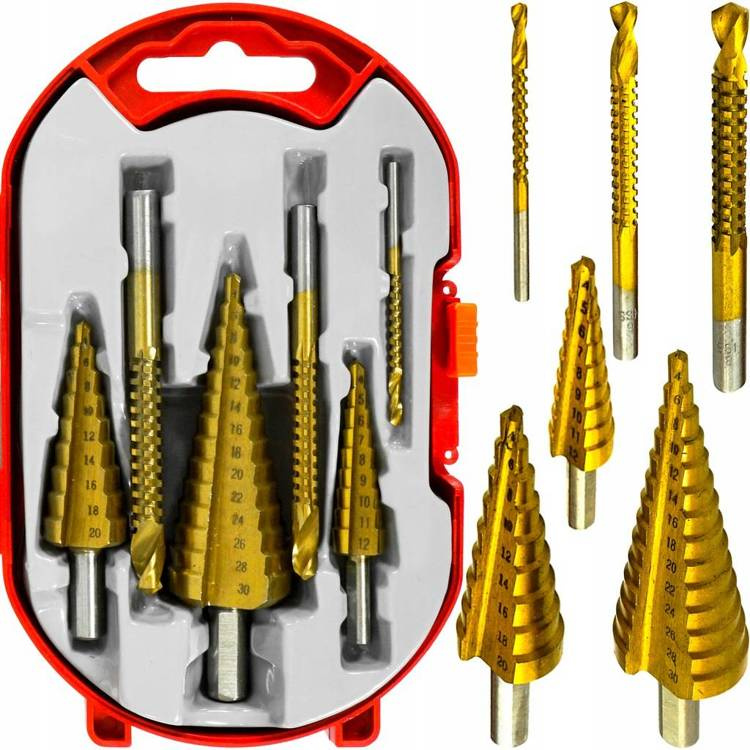 Verke V05051 Zest wierteł stopniowych frezujących
