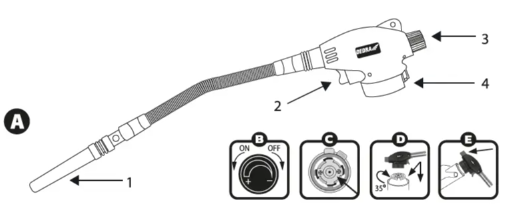 Dedra 31A034 Palnik gazowy z zap PIEZO elast dysza
