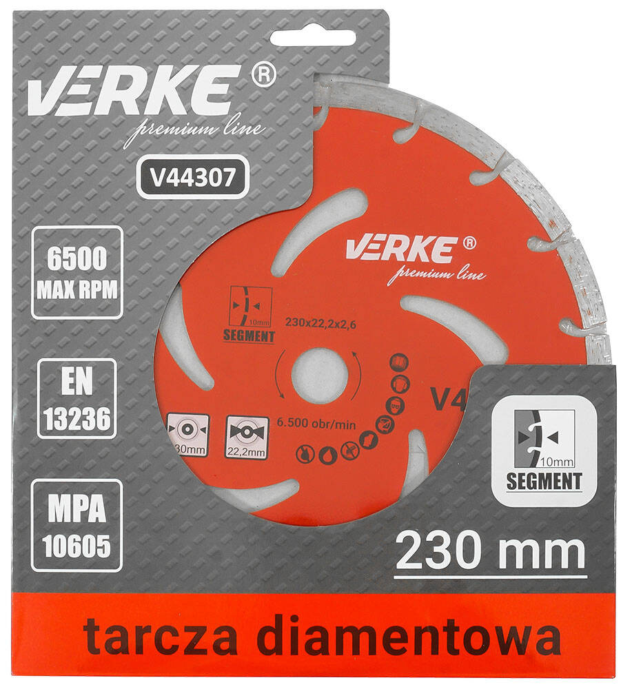 Verke V44307 Tarcza diamentowa 230x22,2x10 mm