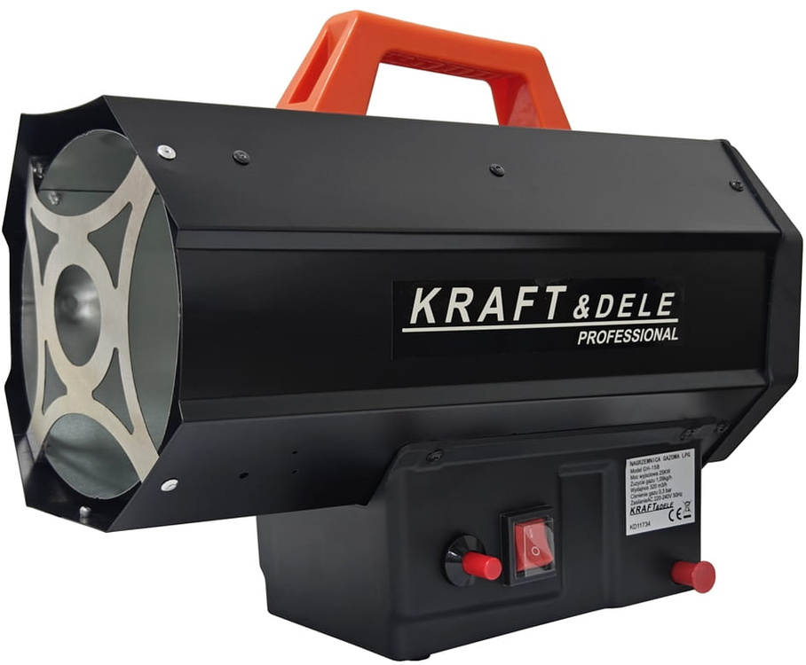 Kraft&dele KD11734 Nagrzewnica gazowa farelka dmuchawa reduktor wąż 25 kW