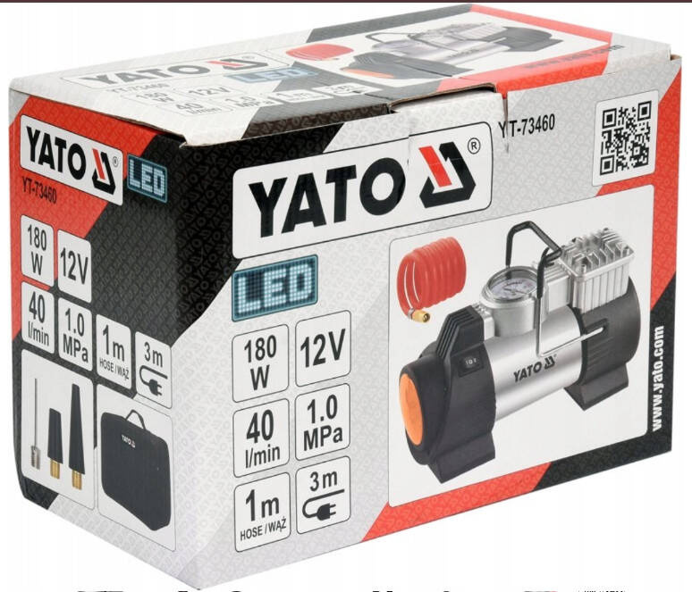 Yato YT-73460 Kompresor samochodowy z lampą led