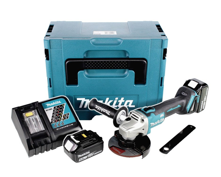 Makita DGA506RTJ Szlifierka kątowa aku 18V 2x5,0Ah