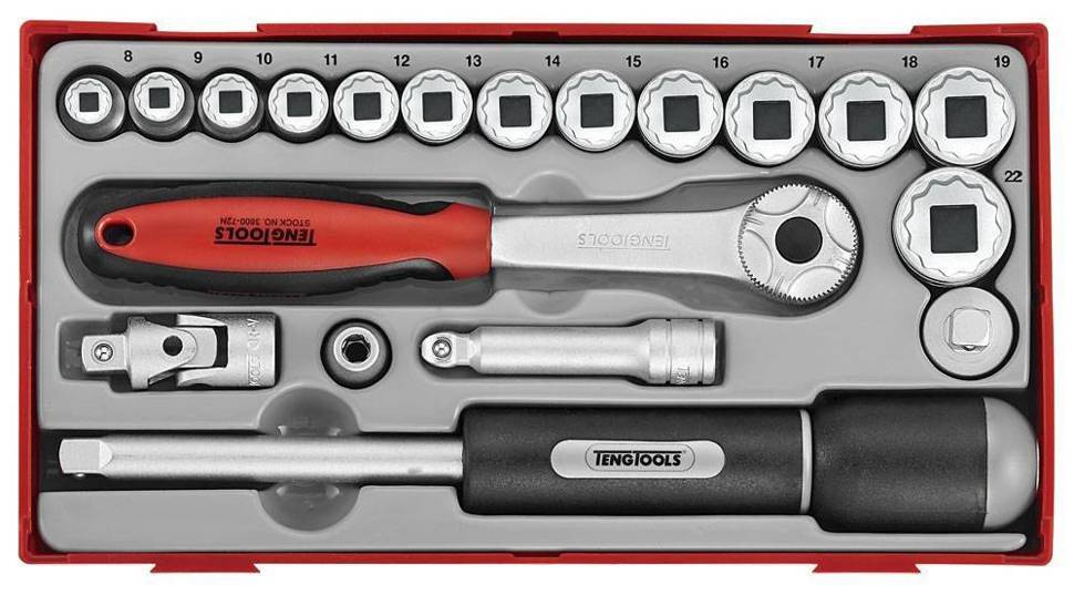 Teng Tools TT381912 Wkładka klucze nasadowe 19 el