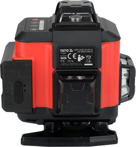 YATO YT-30424 LASER ZIELONY 4D Z ELEKTRONICZNYM KOMPENSATOREM 16 LINII