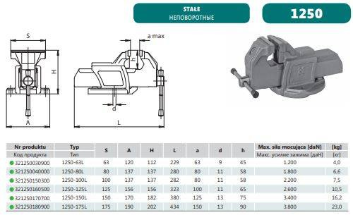 Bison 1250-100L Imadło ślusarskie 100 mm Polskie