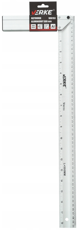 Verke V06153 Kątownik aluminiowy 500mm stolarski