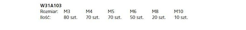 Waart W31A103 Zestaw nakrętek metrycznych 300 szt.