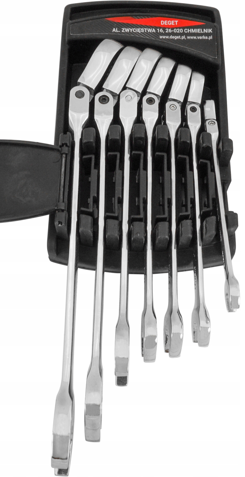 Verke V35401 Klucze płasko-oczkowe z grzechotką 7