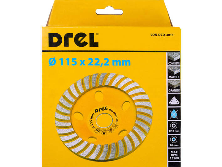 Drel CON-DCD-3011 Tarcza diamentowa szlifier 115mm