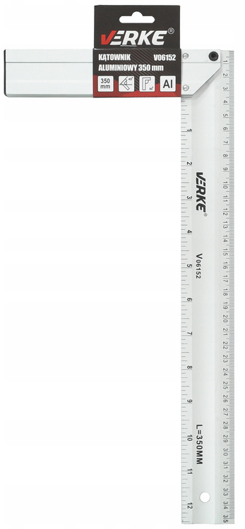 Verke V06152 Kątownik aluminiowy 350mm stolarski