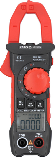 Yato YT-730934 Miernik uniwersalny cęgowy multimetr TRUE RMS AC/DC 600 A