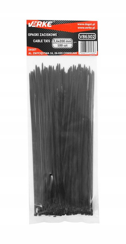 Verke V86302 Opaski zaciskowe 2,6x200mm 100 szt.