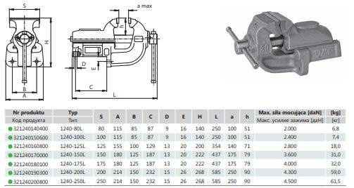 Bison 1240-125L Imadło ślusarskie 125mm Polskie
