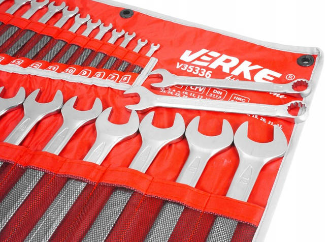 Verke V35336 Klucze płasko-oczkowe 25 el. 6-32mm