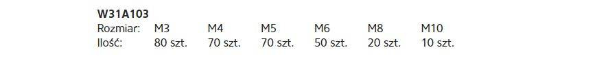 Waart W31A103 Zestaw nakrętek metrycznych 300 szt.