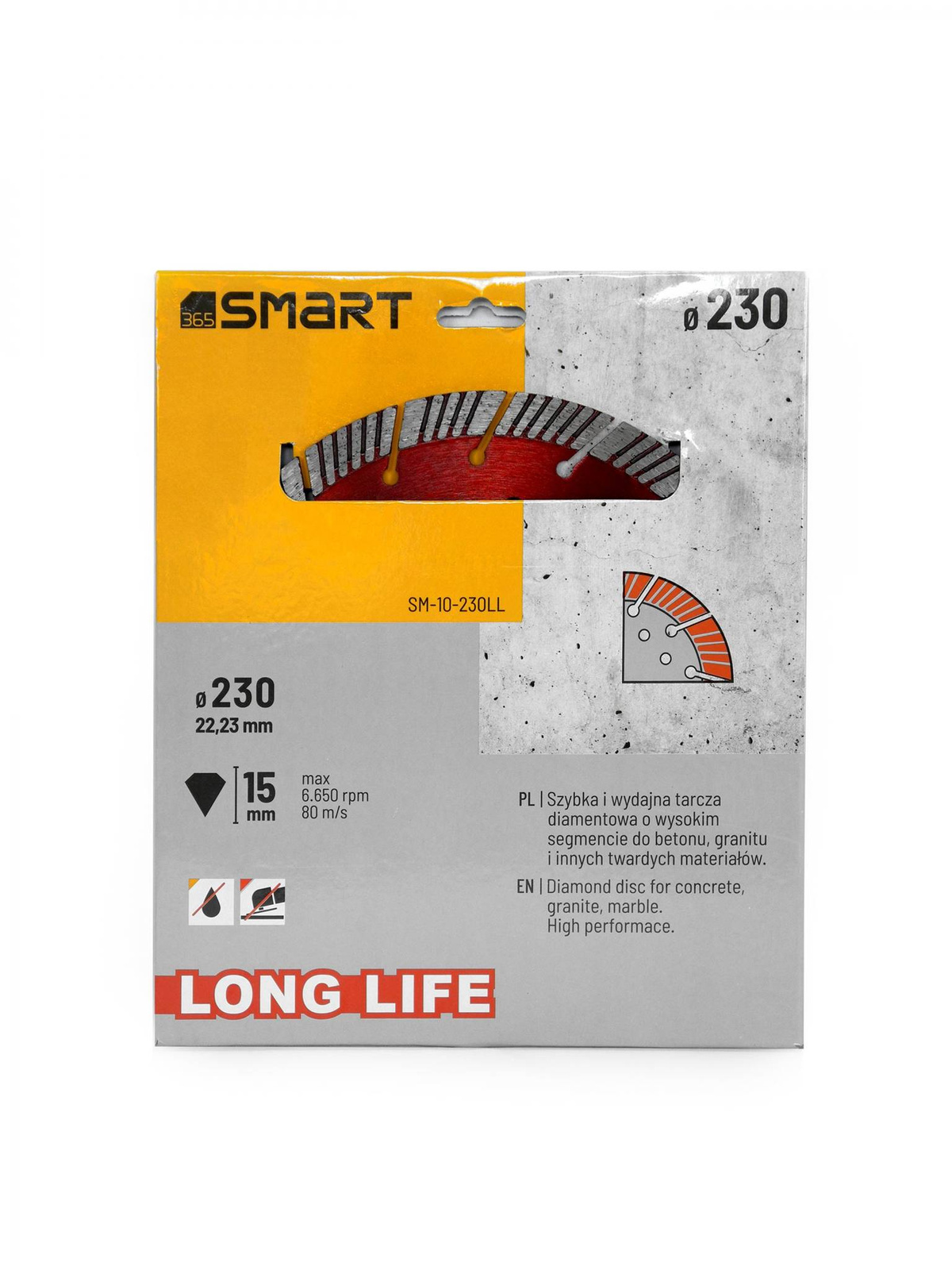 Smart SM-10-230LL Tarcza diamentowa do beton 230mm