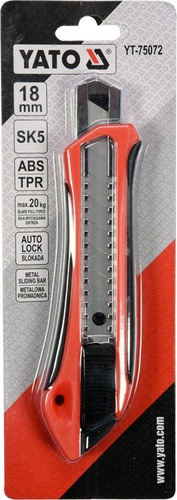 Yato YT-75072 Nożyk nóż do tapet tapeciak tapicerski z ostrzem łamanym 18mm