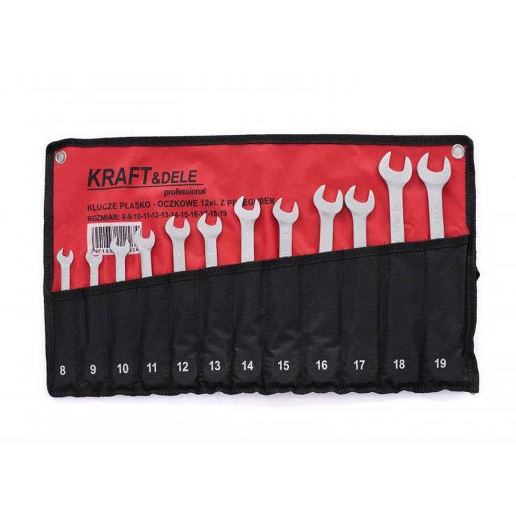 KRAFT&DELE KD10947 KLUCZE PŁASKO OCZKOWE Z GRZECHOTKĄ ŁAMANE 12EL. 9-19MM