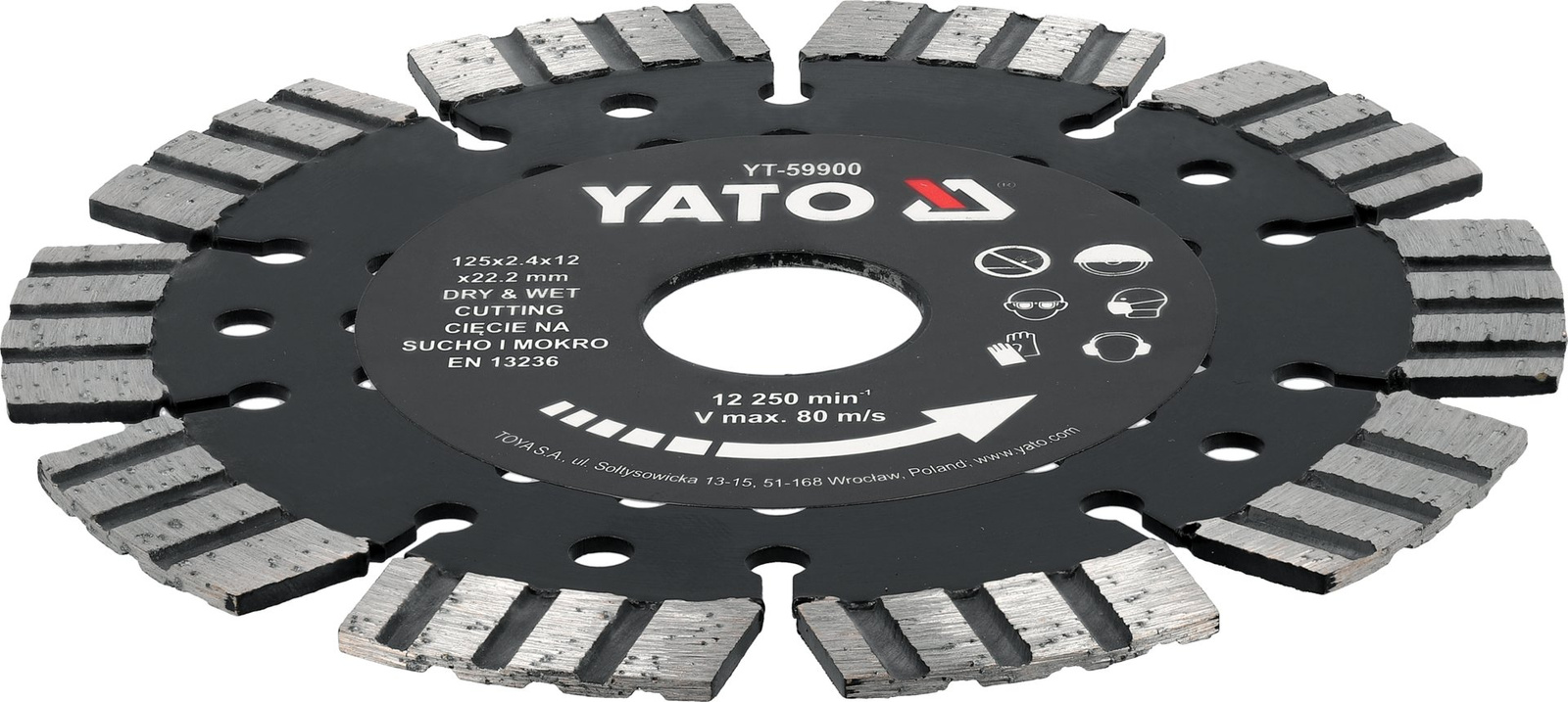 Yato YT-59900 Tarcza do cięcia żelbetu beton kamień sucho/mokro 125 mm