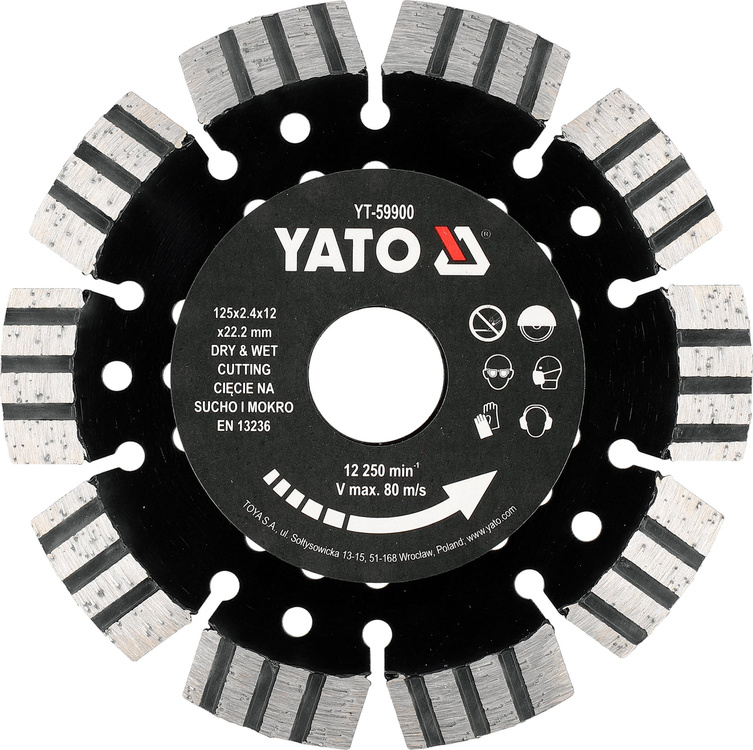 Yato YT-59900 Tarcza do cięcia żelbetu beton kamień  sucho/mokro 125 mm