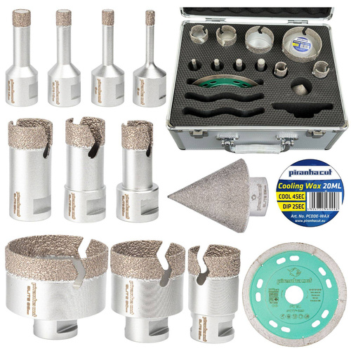 PiranhaCut PCDDE-SET7 Zestaw otwornic tarcz gres