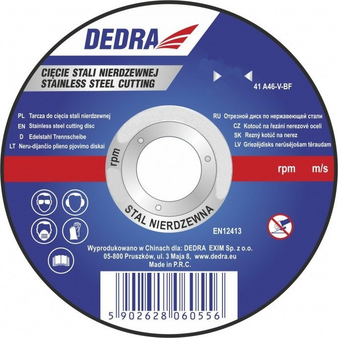 Dedra F13322 Tarcza korund cięcie stali INOX 125mm
