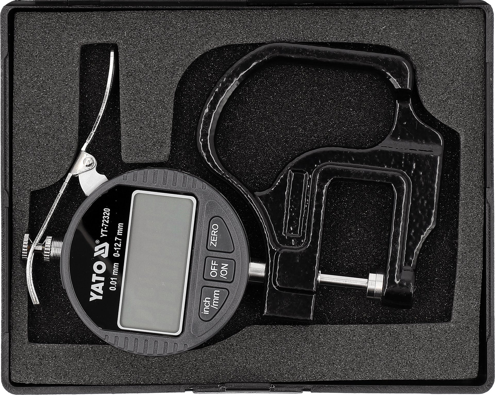 Yato YT-72320 Grubościomierz zegarowy elektroniczny walizka 12,7mm / 0,01mm