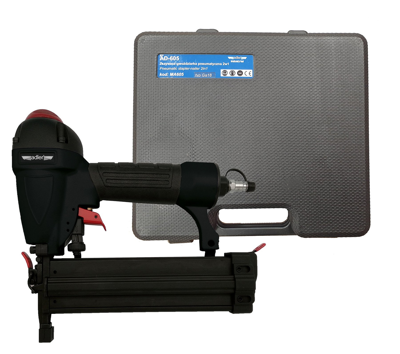 ADLER AD-605 Zszywacz gwoździarka pneumatyczna 2w1