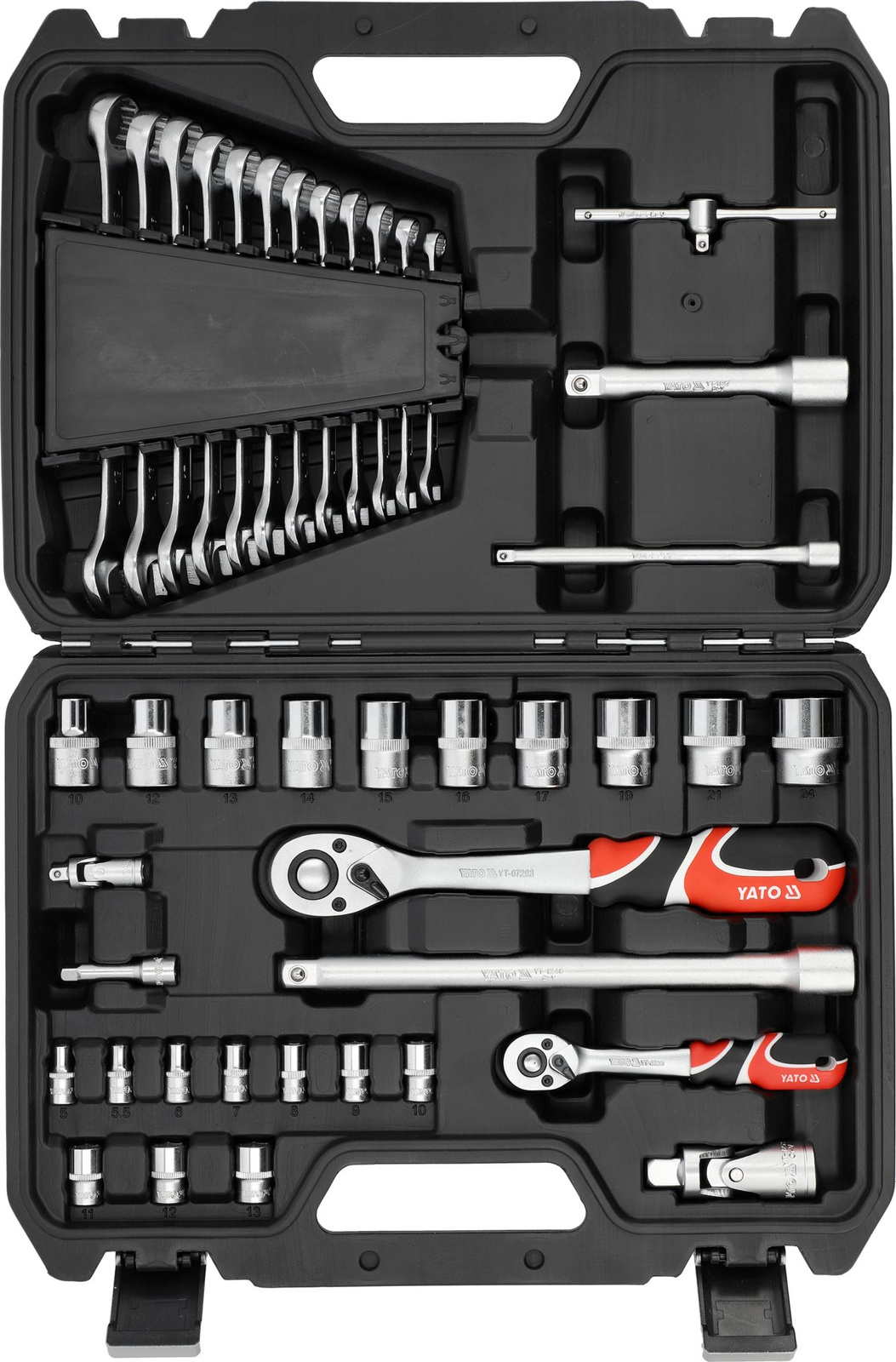 Yato YT-38742 Zestaw narzędziowy klucze nasadki walizka narzędziowa 1/4"
