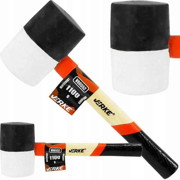 Verke V86552 Młotek gumowy trzonek drewniany 1100g