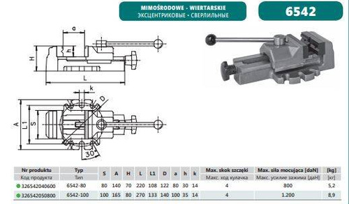 Bison 6542-100 Imadło maszynowe wiertarskie 100mm