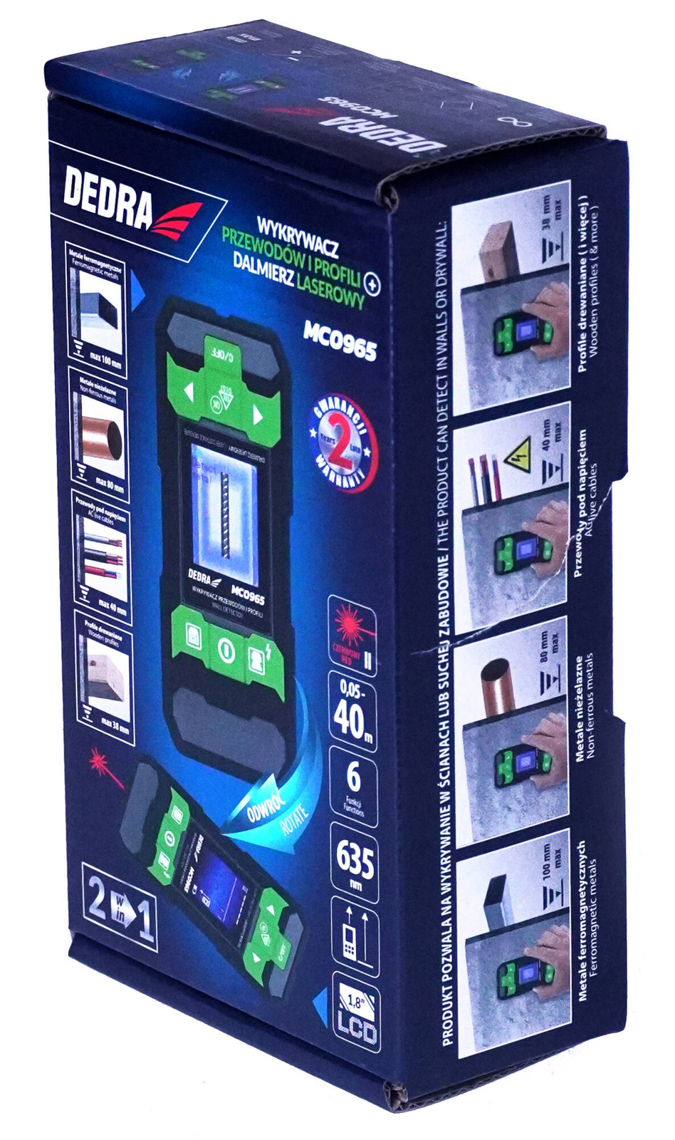 Dedra MC0965 Wykrywacz profili przewodów +dalmierz