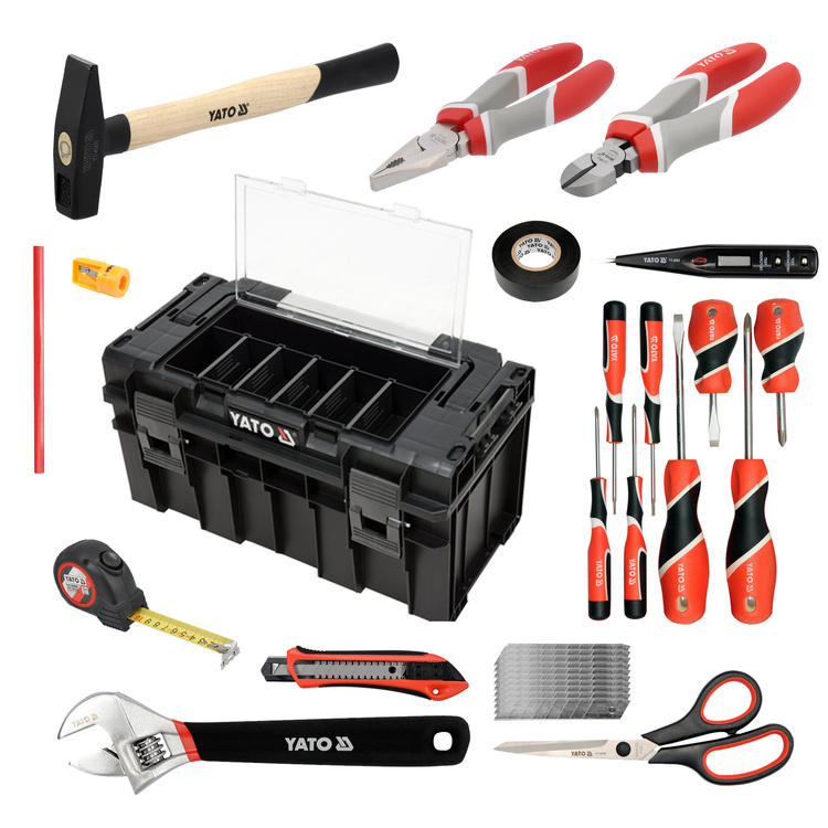 HOME BASIC ZESTAW NARZĘDZI RĘCZNYCH DO DOMU DLA MAJSTERKOWICZA KPL. 14 szt.