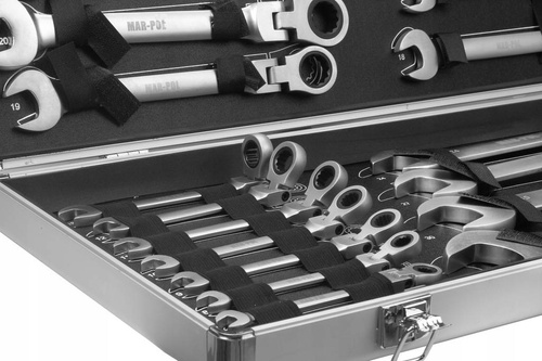 MAR-POL M58610 Zestaw kluczy płasko oczkowych 22el