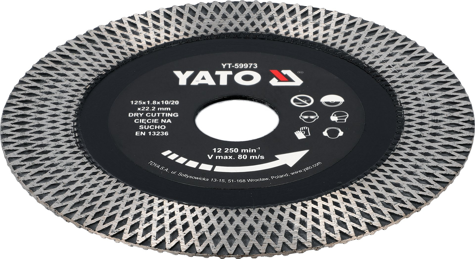 Yato YT-59973 Tarcza do ceramiki płytki szkło porcelana na sucho 125mm 65Mn