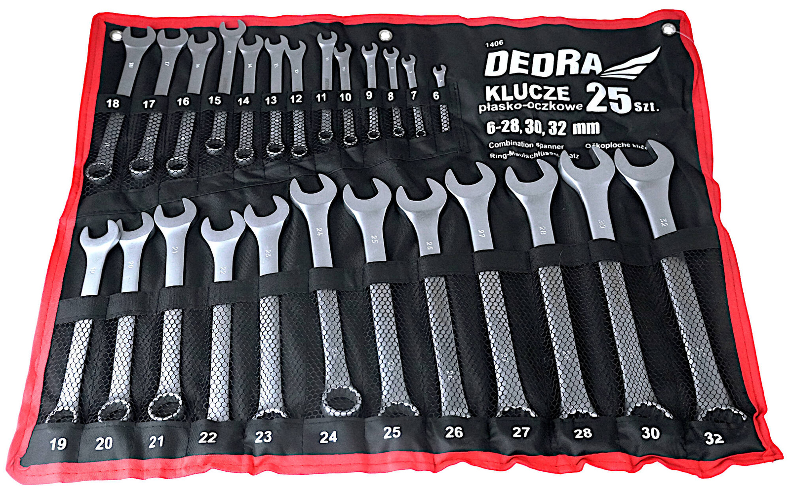 Dedra 1406 Klucze płasko-oczkowe 25 szt.