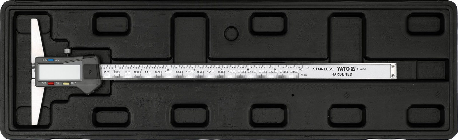 Yato YT-72252 Głębokościomierz elektroniczny cyfrowy kasetka LCD 0-250 mm
