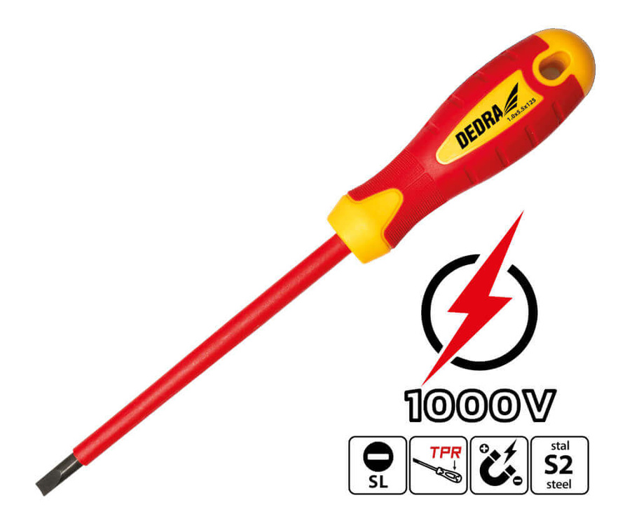 Dedra 06B002 Wkrętak izolowany płaski 3x100mm VDE
