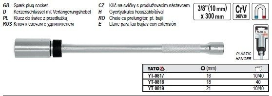 YATO YT-0818 KLUCZ DO ŚWIEC 18 MM