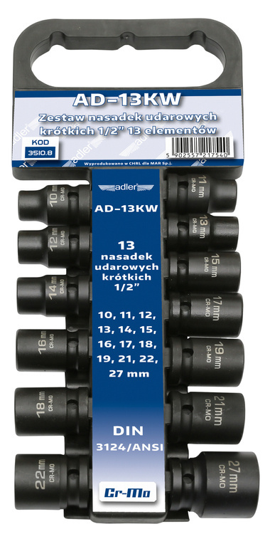 Adler AD-13KW Zestaw nasadki udarowe  1/2" 13 szt 