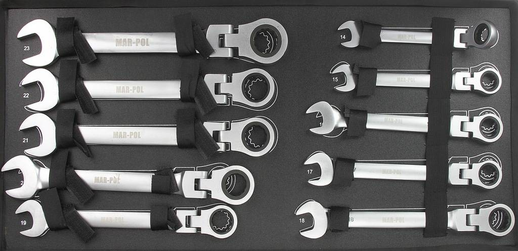 MAR-POL M58610 Zestaw kluczy płasko oczkowych 22el