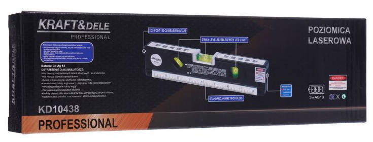 KraftDele KD10438 Poziomica laserowa z miarą 150cm