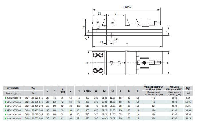 Bison 6620-150-425-210-I Imadło maszynowe 150mm