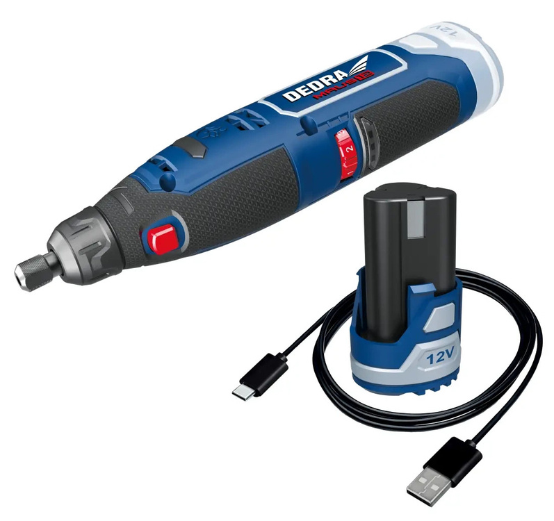 Dedra DED7310T10 Mini-szlifierka akumulatorowa MAUS 25000 RPM akcesoria 47e