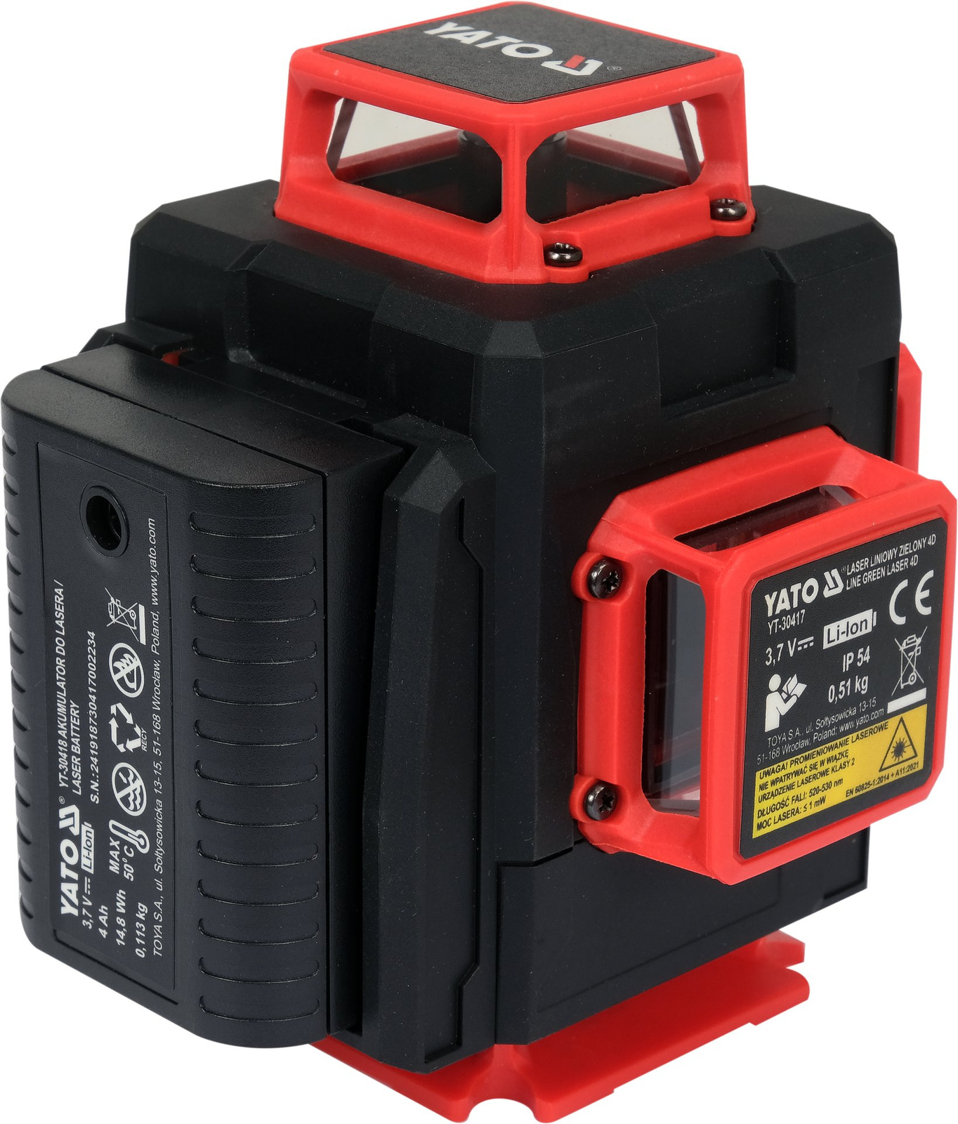 Yato YT-30417 Samopoziomujący laser czteropłaszczyznowy 4D z zieloną wiązką