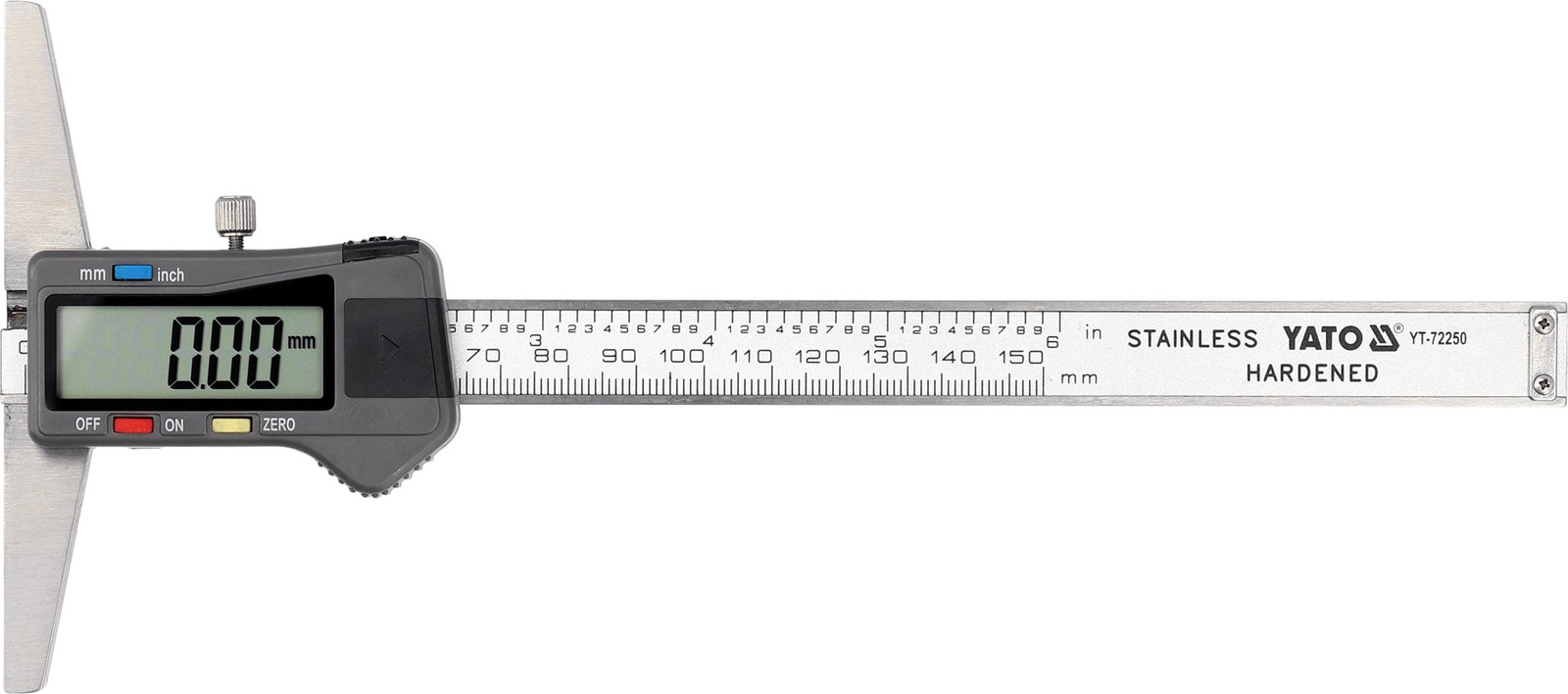 Yato YT-72250 Głębokościomierz elektroniczny cyfrowy kasetka LCD 0-150 mm