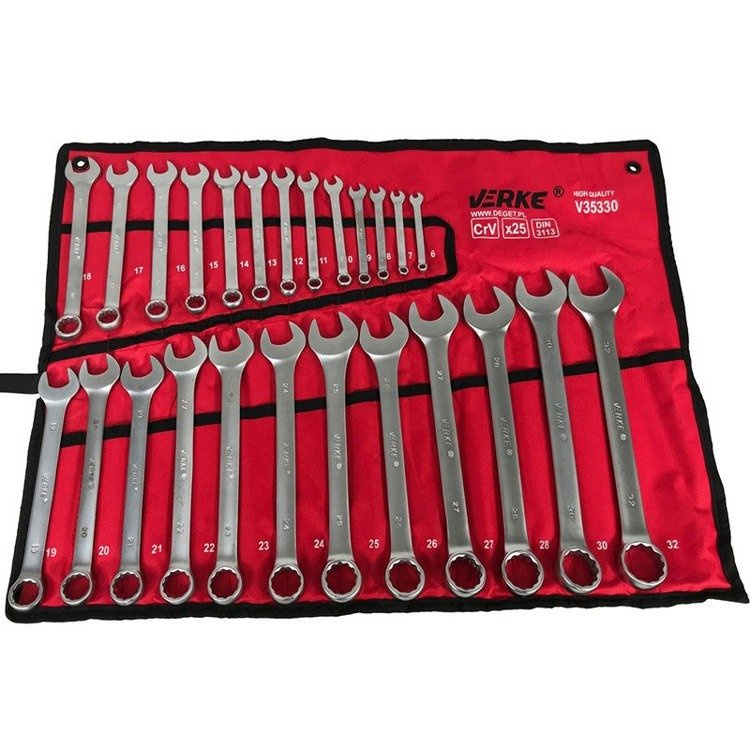 Verke V35330 Klucze płasko oczkowe 6-32 mm 25 szt