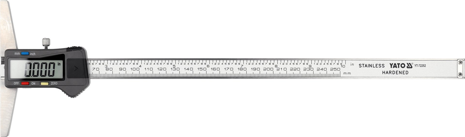 Yato YT-72252 Głębokościomierz elektroniczny cyfrowy kasetka LCD 0-250 mm
